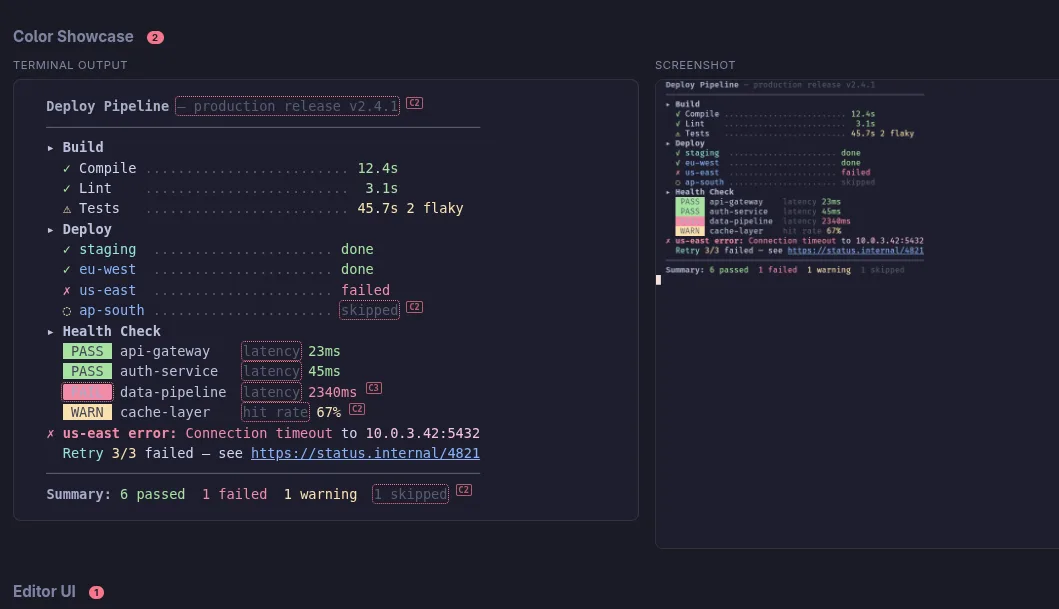Deploy pipeline fixture with CI status indicators